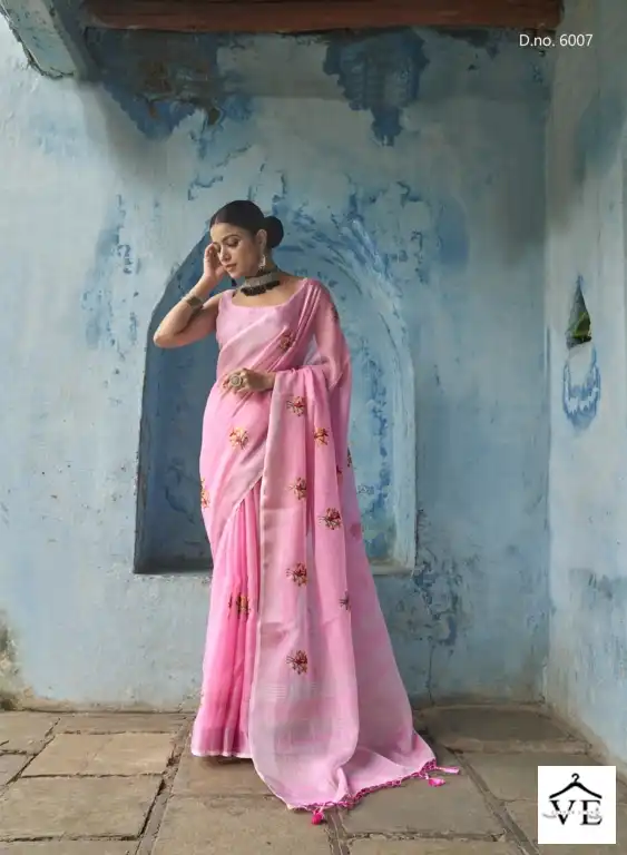 Vardan Ethnic Tara Linen Wholesale Saree Catalog — Wholesale Sarees, MPA wholesale from Surat — view 6