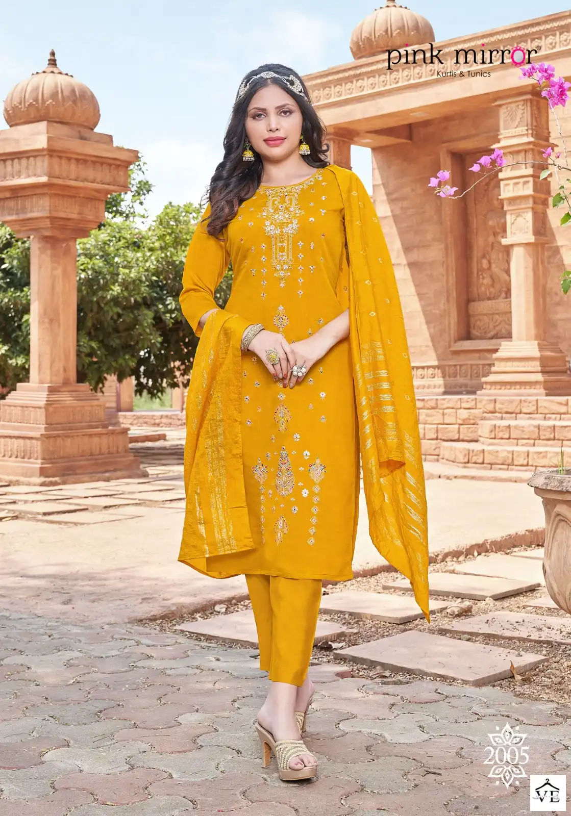 Pink Mirror Tiara Viscose Silk Wholesale Readymade Designer Salwar Kameez Catalog — Wholesale Salwar Suits, MPA wholesale from Surat - Gallery Image 5