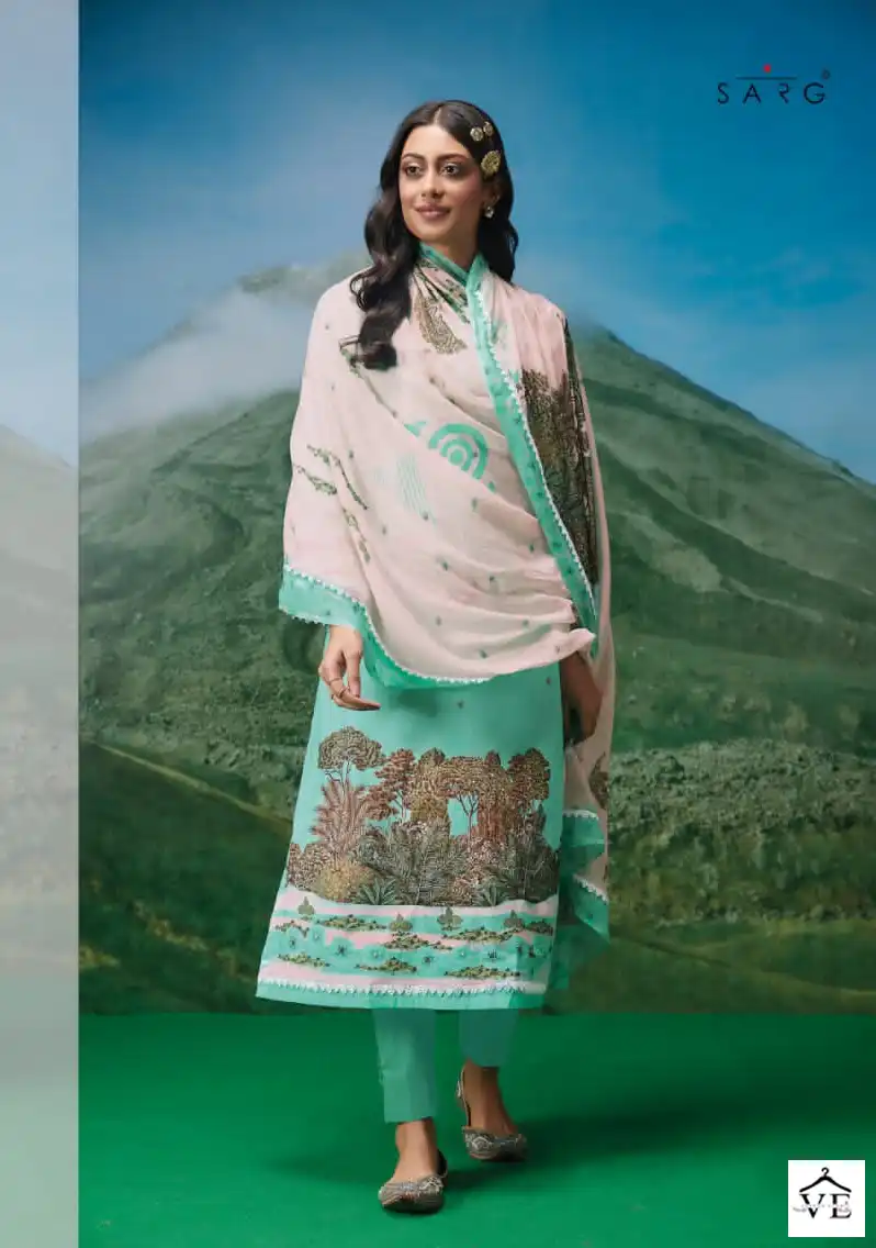 Sahiba Trees Pure Cotton Lawn Wholesale Salwar Suit Catalog — Wholesale Salwar Suits, MPA wholesale from Surat - Gallery Image 2