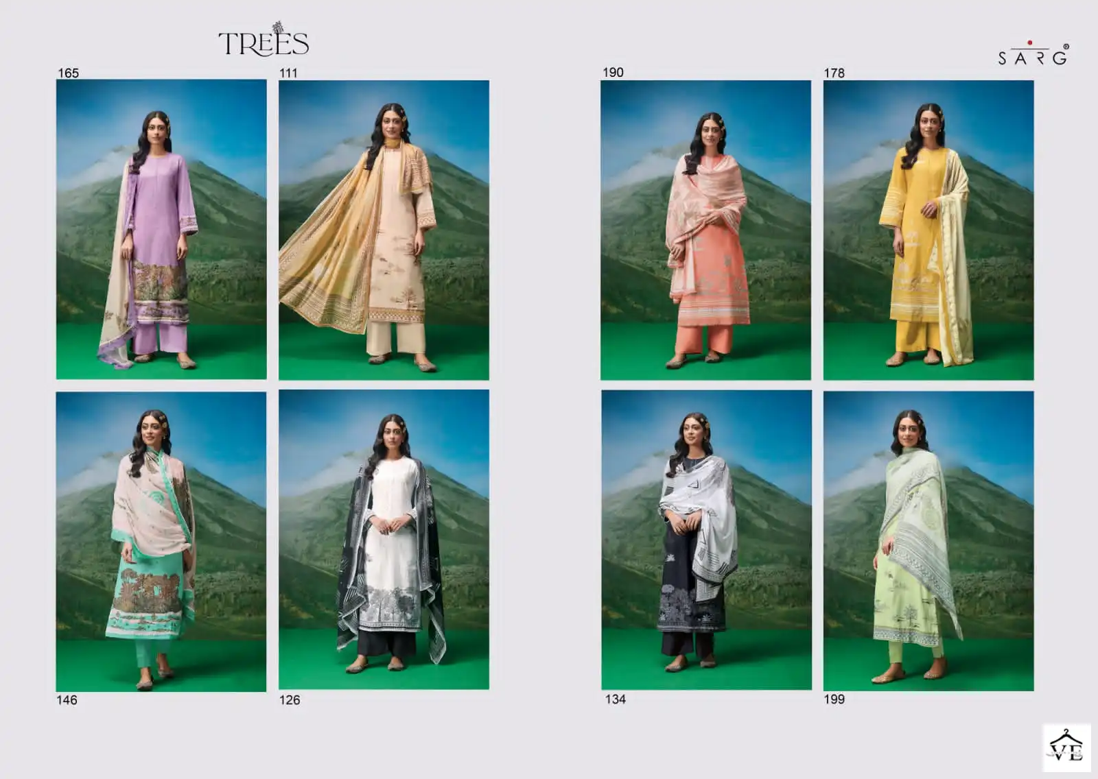 Sahiba Trees Pure Cotton Lawn Wholesale Salwar Suit Catalog — Wholesale Salwar Suits, MPA wholesale from Surat — view 9