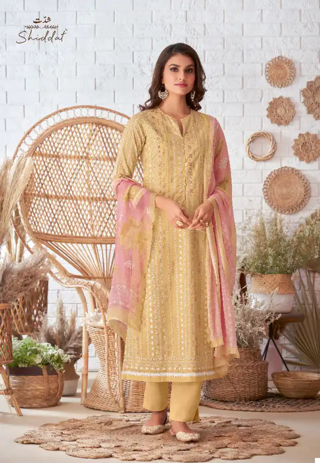 Shiddat Esta Trine Block Printed Cotton Cambric Wholesale Salwar Suit Catalog — Wholesale Salwar Suits, MPA wholesale from Surat - Gallery Image 2
