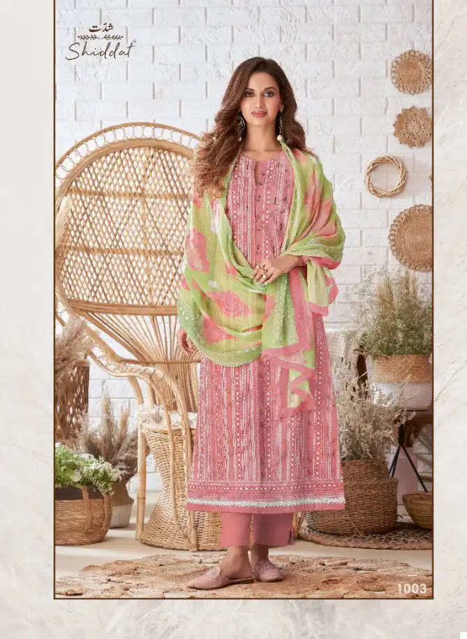Shiddat Esta Trine Block Printed Cotton Cambric Wholesale Salwar Suit Catalog — Wholesale Salwar Suits, MPA wholesale from Surat - Gallery Image 4