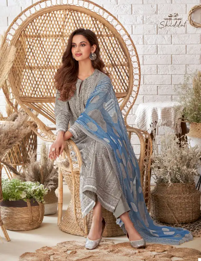 Shiddat Esta Trine Block Printed Cotton Cambric Wholesale Salwar Suit Catalog — Wholesale Salwar Suits, MPA wholesale from Surat - Gallery Image 5