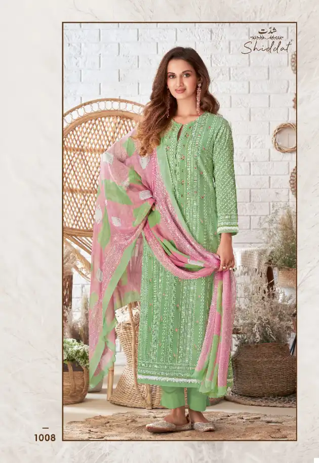 Shiddat Esta Trine Block Printed Cotton Cambric Wholesale Salwar Suit Catalog — Wholesale Salwar Suits, MPA wholesale from Surat - Gallery Image 6