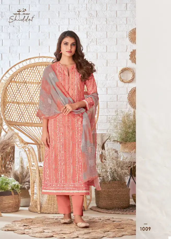 Shiddat Esta Trine Block Printed Cotton Cambric Wholesale Salwar Suit Catalog — Wholesale Salwar Suits, MPA wholesale from Surat - Gallery Image 8