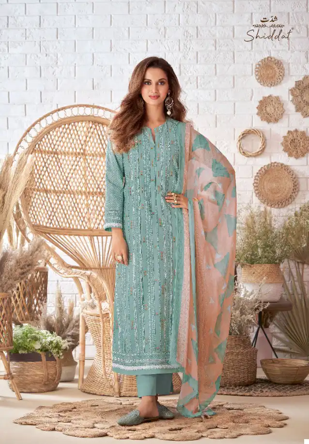 Shiddat Esta Trine Block Printed Cotton Cambric Wholesale Salwar Suit Catalog — Wholesale Salwar Suits, MPA wholesale from Surat - Gallery Image 9