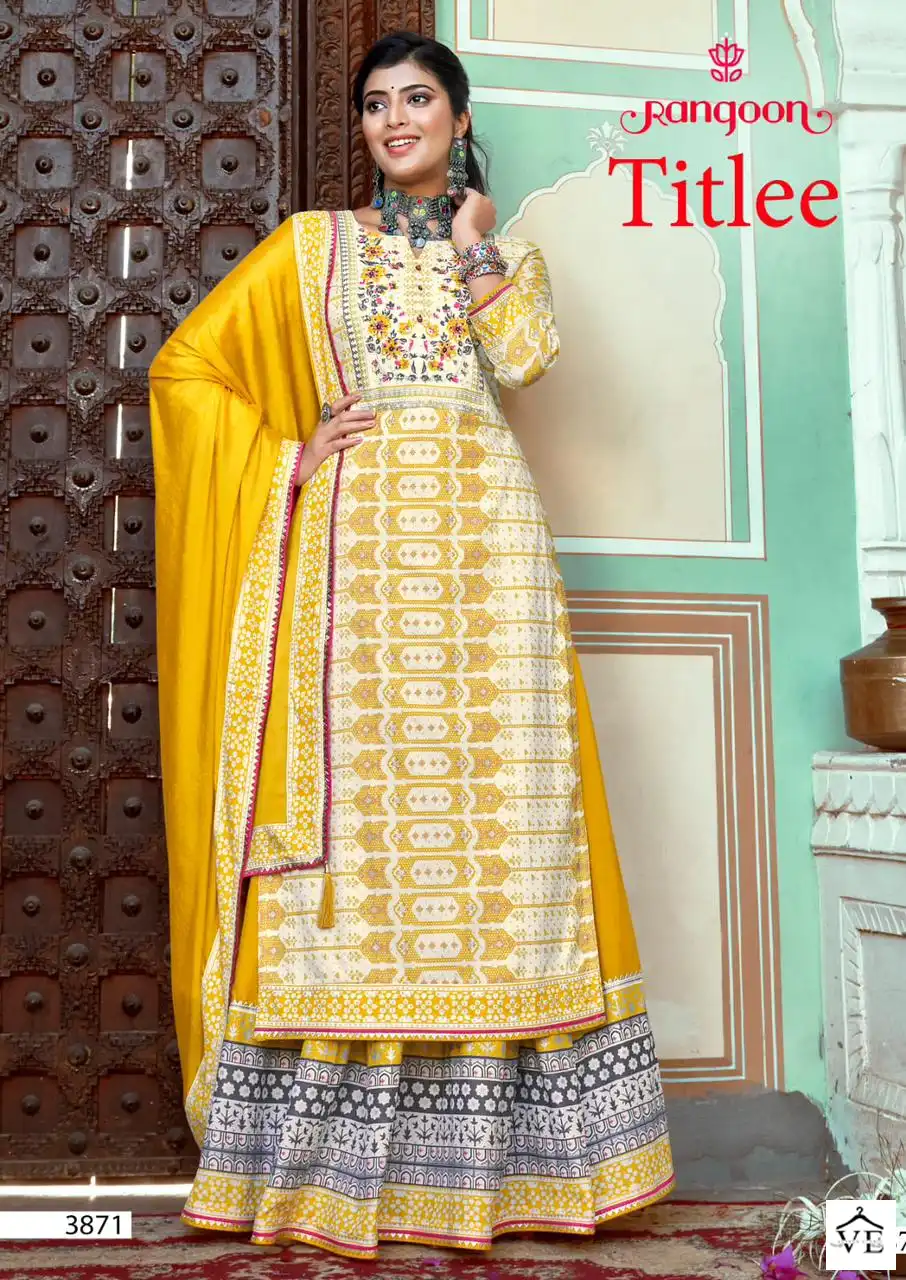 Rangoon Titlee Rayon Wholesale Readymade Suits Catalog - Image 3