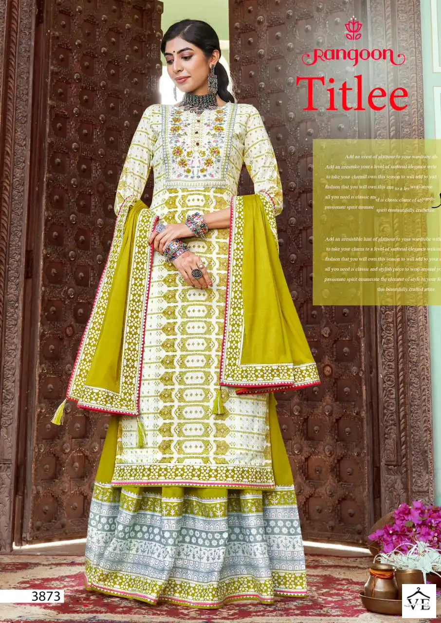 Rangoon Titlee Rayon Wholesale Readymade Suits Catalog - Image 4