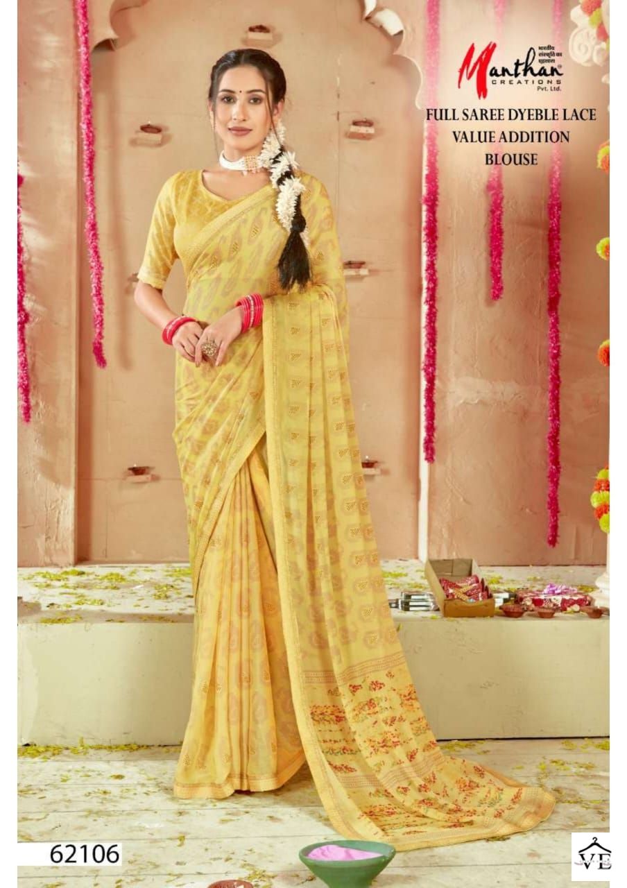 Manthan Vaamsi P- P Moss Chiffon Wholesale Saree Catalog — Wholesale Sarees, MPA wholesale from Surat - Gallery Image 3
