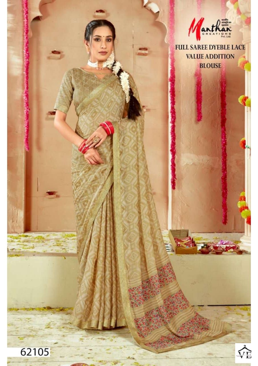 Manthan Vaamsi P- P Moss Chiffon Wholesale Saree Catalog — Wholesale Sarees, MPA wholesale from Surat - Gallery Image 5