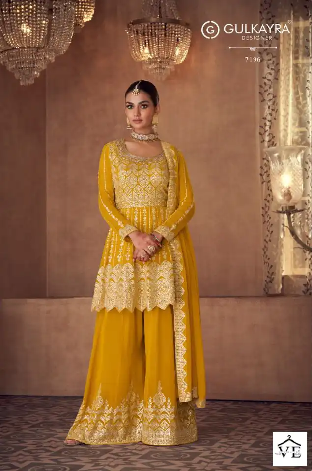 Gulkayra Vaani Real Georgette Wholesale Free Size Stitched Plazzo Suits Catalog — Wholesale Salwar Suits, MPA wholesale from Surat - Gallery Image 2