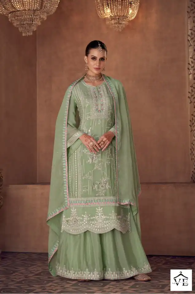 Gulkayra Vaani Real Georgette Wholesale Free Size Stitched Plazzo Suits Catalog — Wholesale Salwar Suits, MPA wholesale from Surat - Gallery Image 3