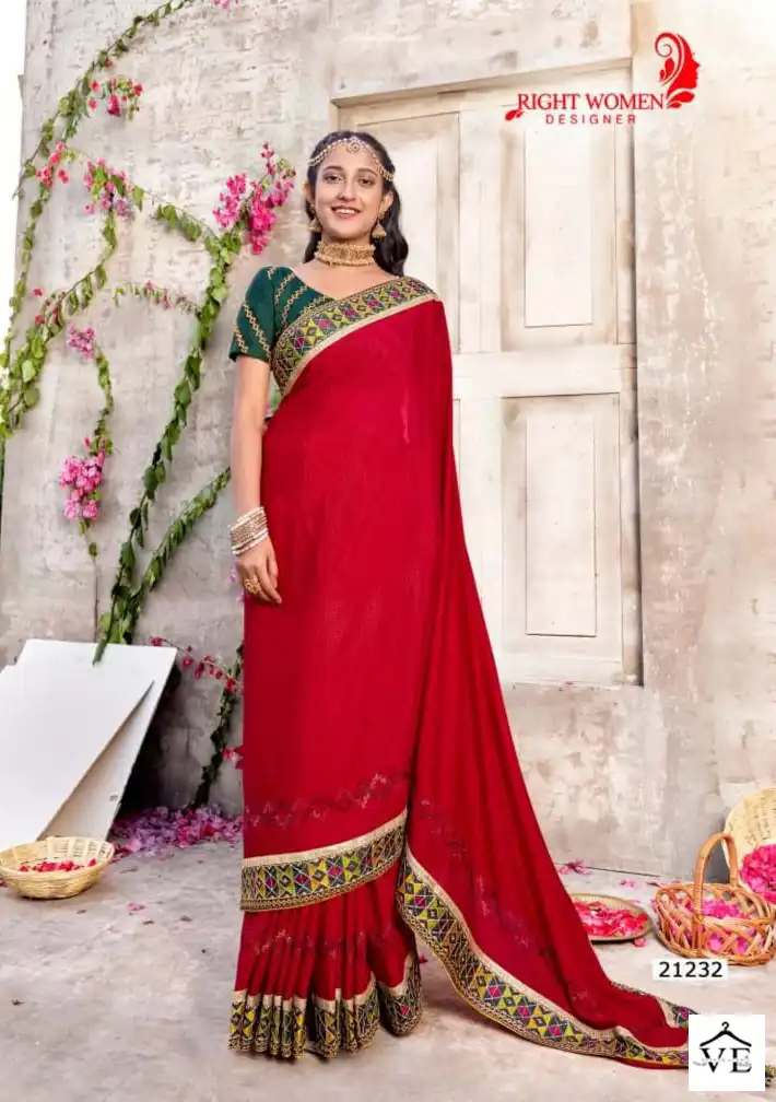 Right Women Varnmala Chinon Wholesale Saree Catalog — Wholesale Sarees, MPA wholesale from Surat — view 8