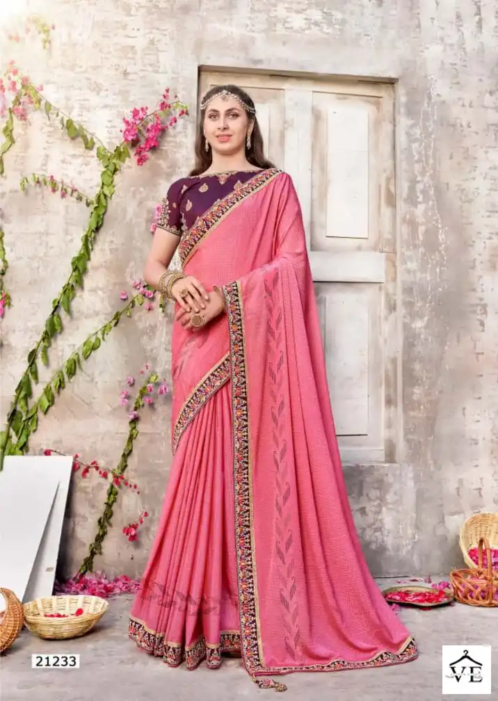 Right Women Varnmala Chinon Wholesale Saree Catalog — Wholesale Sarees, MPA wholesale from Surat — view 3