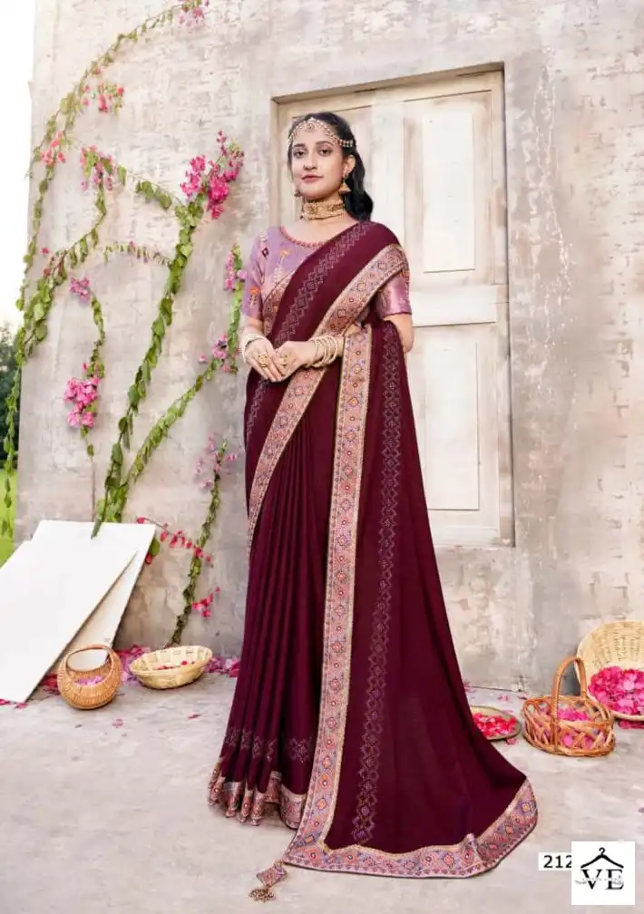 Right Women Varnmala Chinon Wholesale Saree Catalog — Wholesale Sarees, MPA wholesale from Surat — view 4