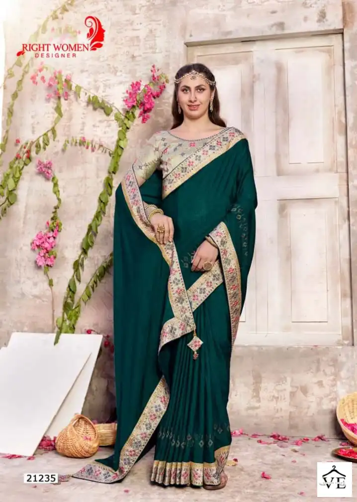 Right Women Varnmala Chinon Wholesale Saree Catalog — Wholesale Sarees, MPA wholesale from Surat — view 5
