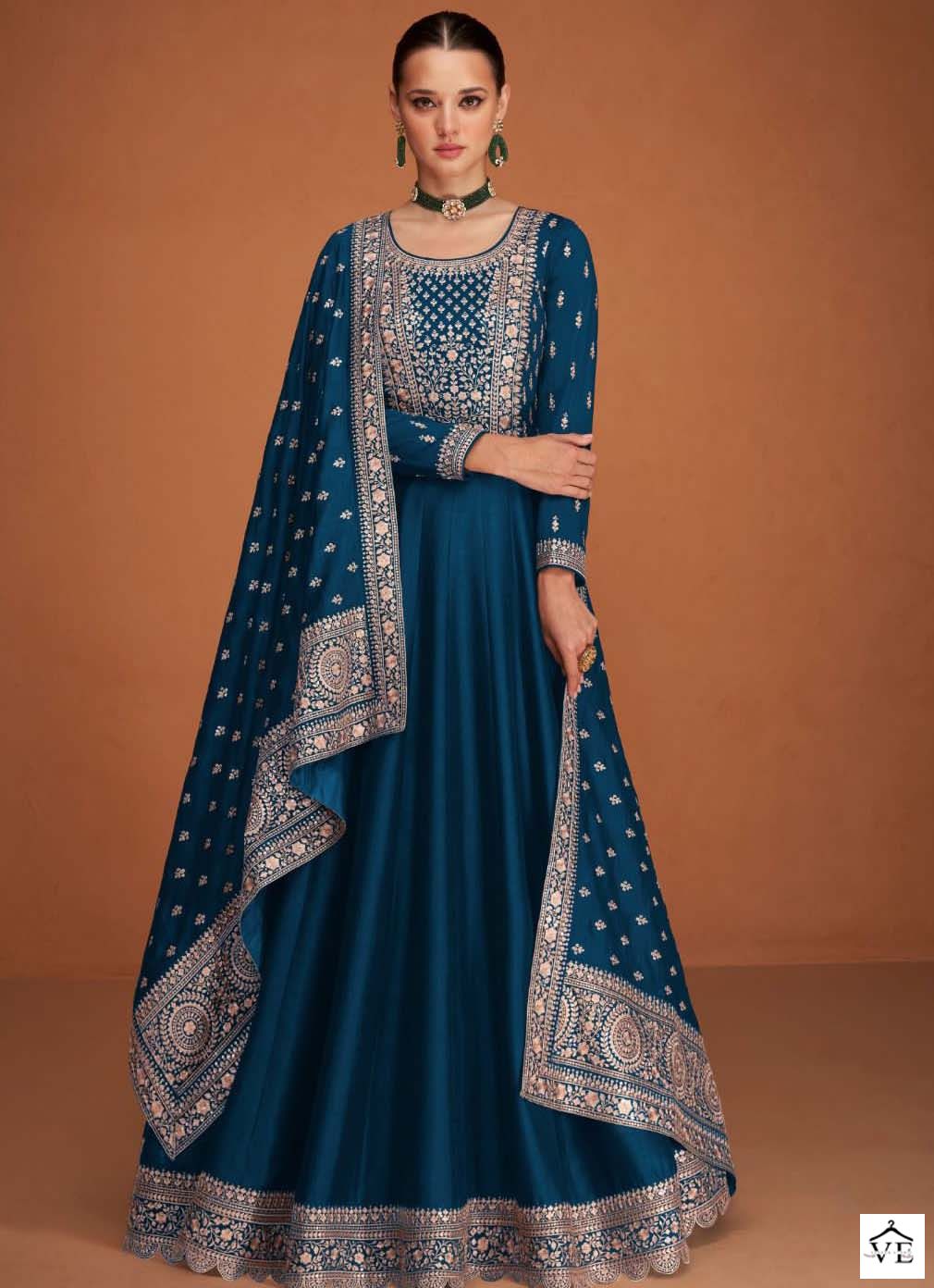 Aashirwad Veera Silk Wholesale Designer Readymade Gown Suit Catalog — Wholesale Salwar Suits, Aashirwad Creation wholesale from Surat — view 1