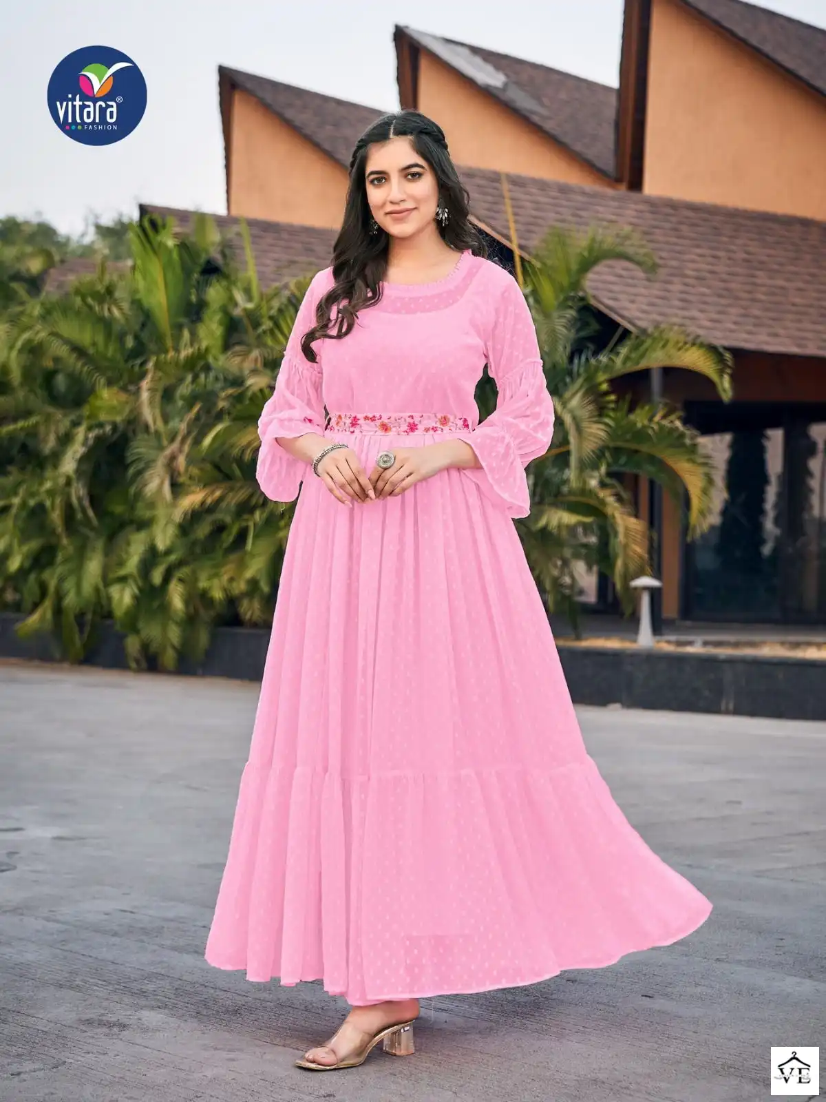 Vitara Fashion Vienna Chiffon Wholesale Designer Gown Catalog — Wholesale Kurtis, MPA wholesale from Surat — view 4