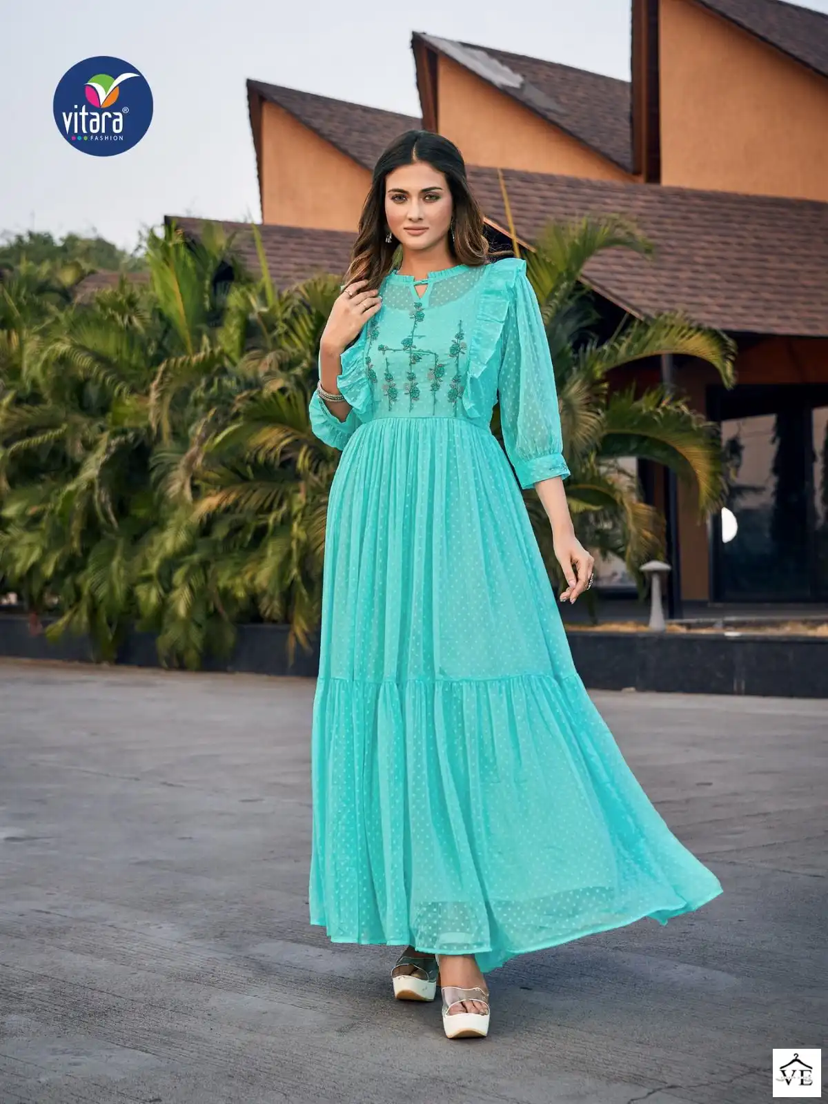 Vitara Fashion Vienna Chiffon Wholesale Designer Gown Catalog — Wholesale Kurtis, MPA wholesale from Surat — view 2