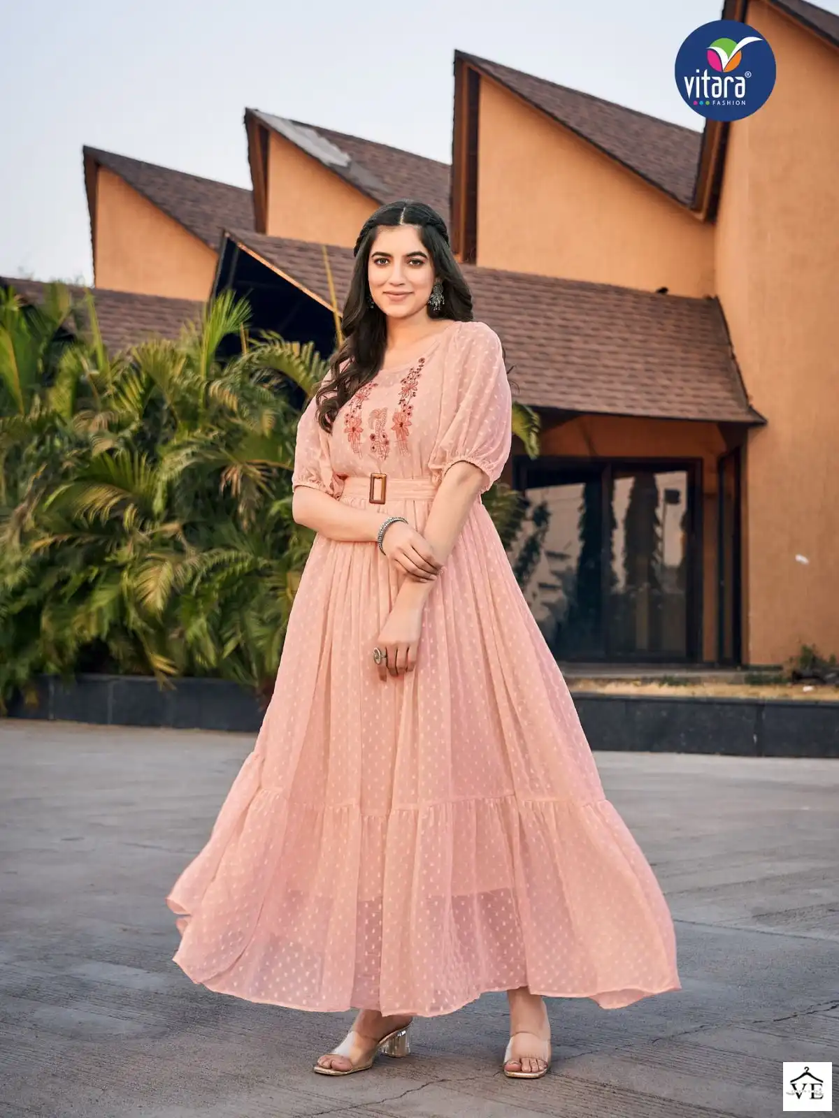 Vitara Fashion Vienna Chiffon Wholesale Designer Gown Catalog — Wholesale Kurtis, MPA wholesale from Surat — view 3
