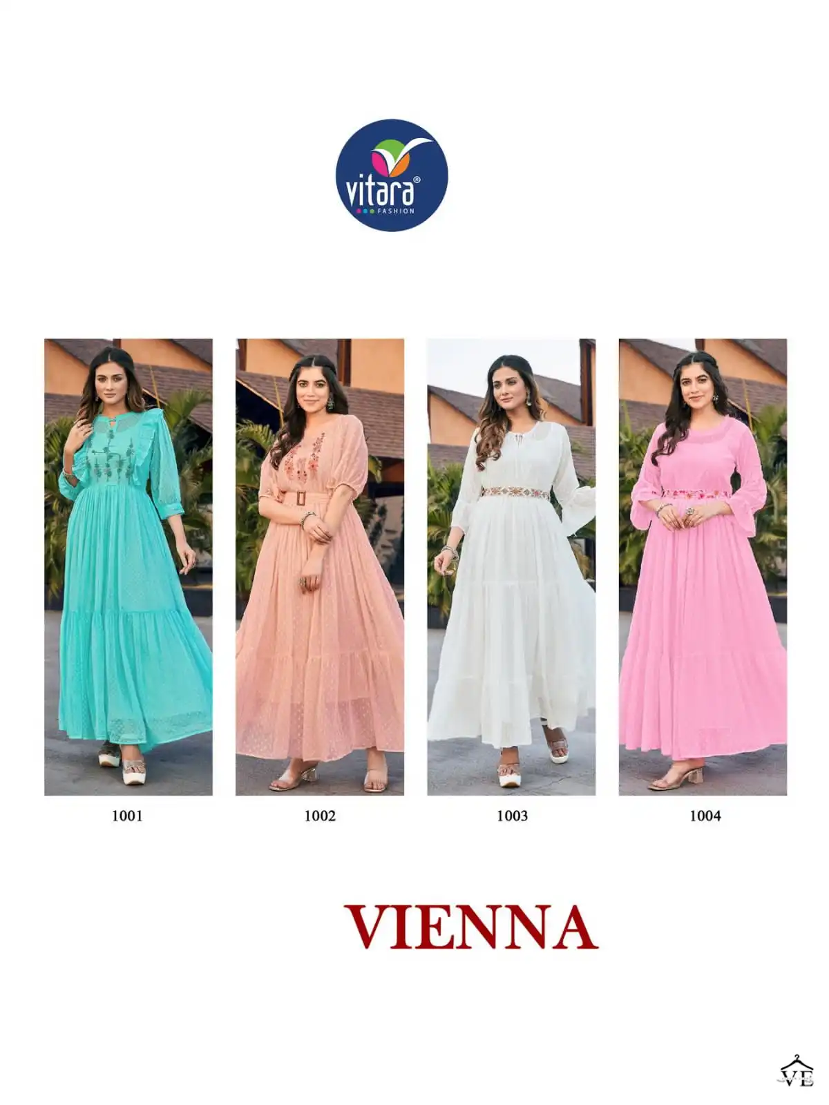 Vitara Fashion Vienna Chiffon Wholesale Designer Gown Catalog — Wholesale Kurtis, MPA wholesale from Surat — view 5