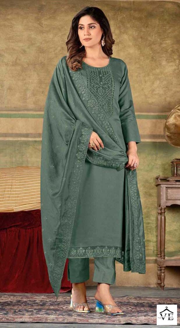 Brij Valusha Silk Wholesale Salwar Suit Catalog — Wholesale Salwar Suits, MPA wholesale from Surat - Gallery Image 2