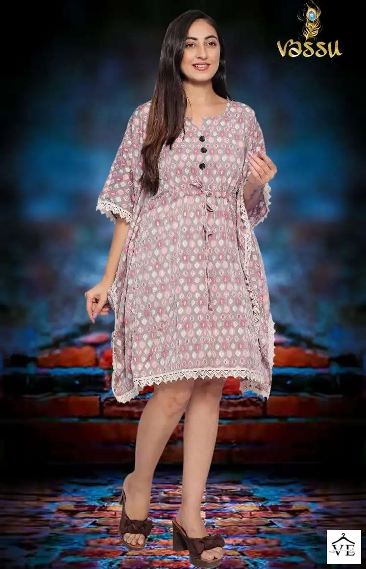 Vassu Summer Heavy Muslin Wholesale Kaftan Catalog — Wholesale Kurtis, MPA wholesale from Surat - Gallery Image 9