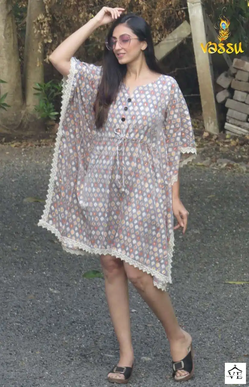 Vassu Summer Heavy Muslin Wholesale Kaftan Catalog — Wholesale Kurtis, MPA wholesale from Surat - Gallery Image 6