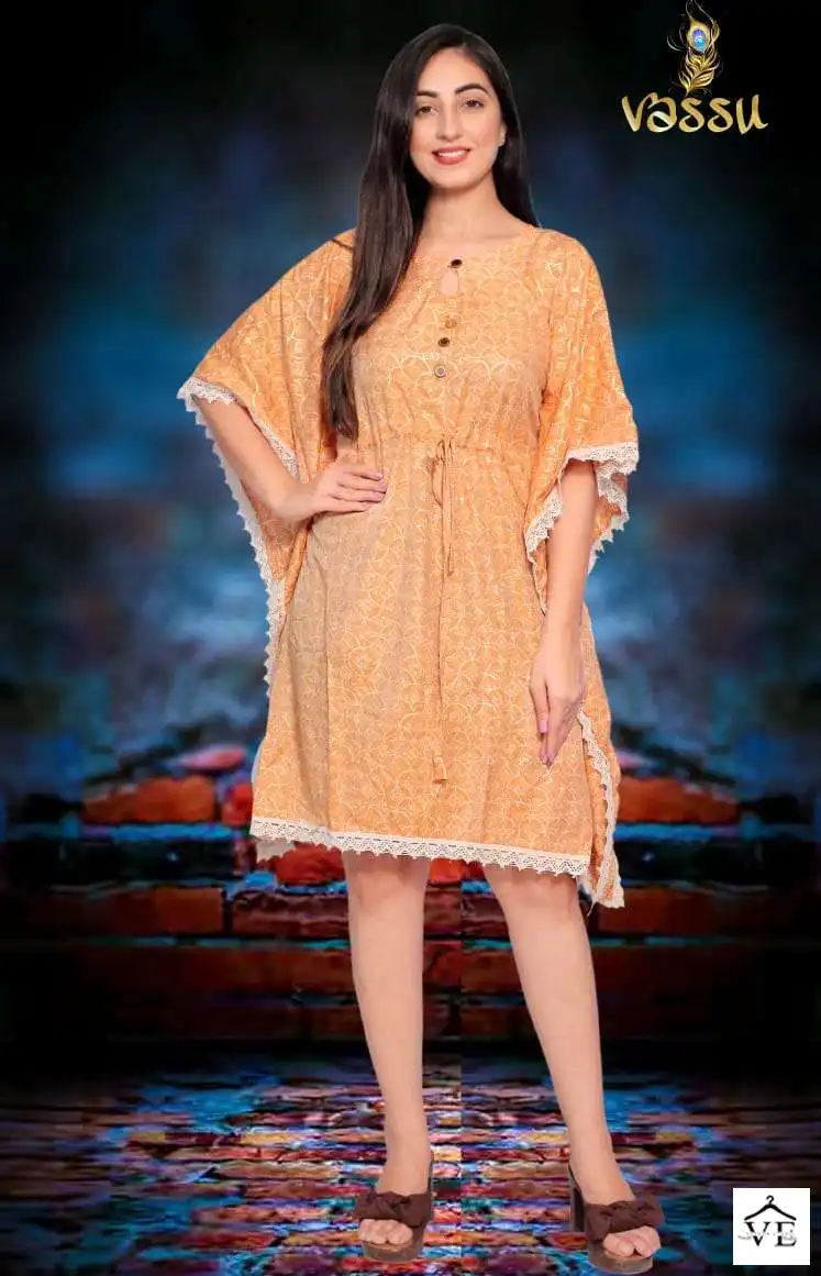 Vassu Summer Heavy Muslin Wholesale Kaftan Catalog — Wholesale Kurtis, MPA wholesale from Surat - Gallery Image 12