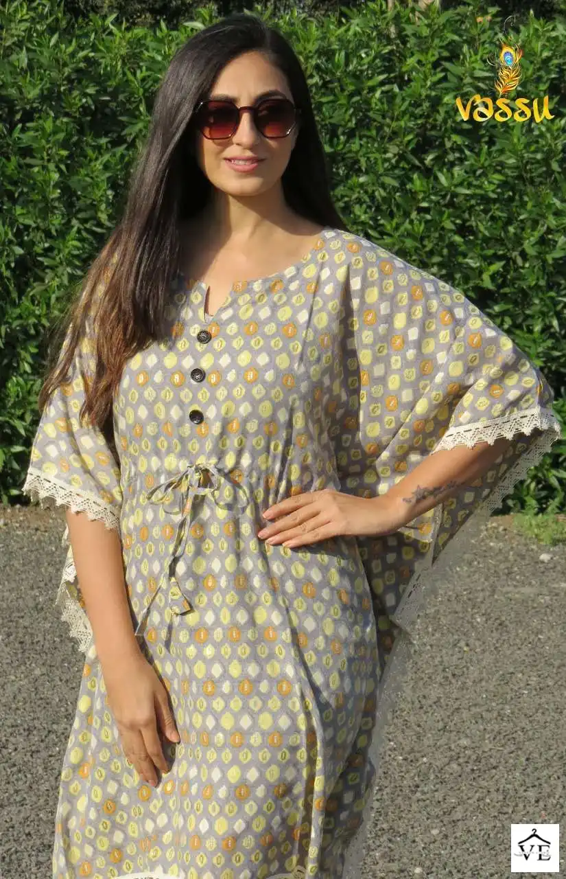 Vassu Summer Heavy Muslin Wholesale Kaftan Catalog — Wholesale Kurtis, MPA wholesale from Surat - Gallery Image 14
