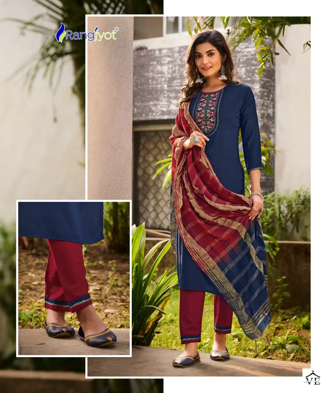 Rangjyot Veena Vol-1 Dobby Rayon Wholesale Readymade Suit Catalog — Wholesale Salwar Suits, MPA wholesale from Surat - Gallery Image 2