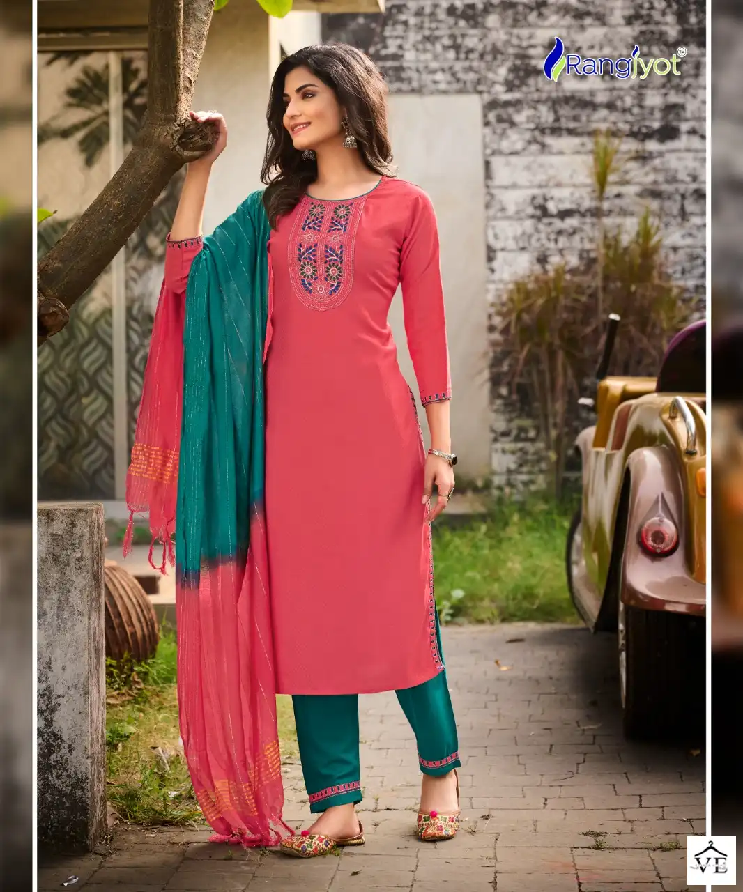 Rangjyot Veena Vol-1 Dobby Rayon Wholesale Readymade Suit Catalog — Wholesale Salwar Suits, MPA wholesale from Surat - Gallery Image 4