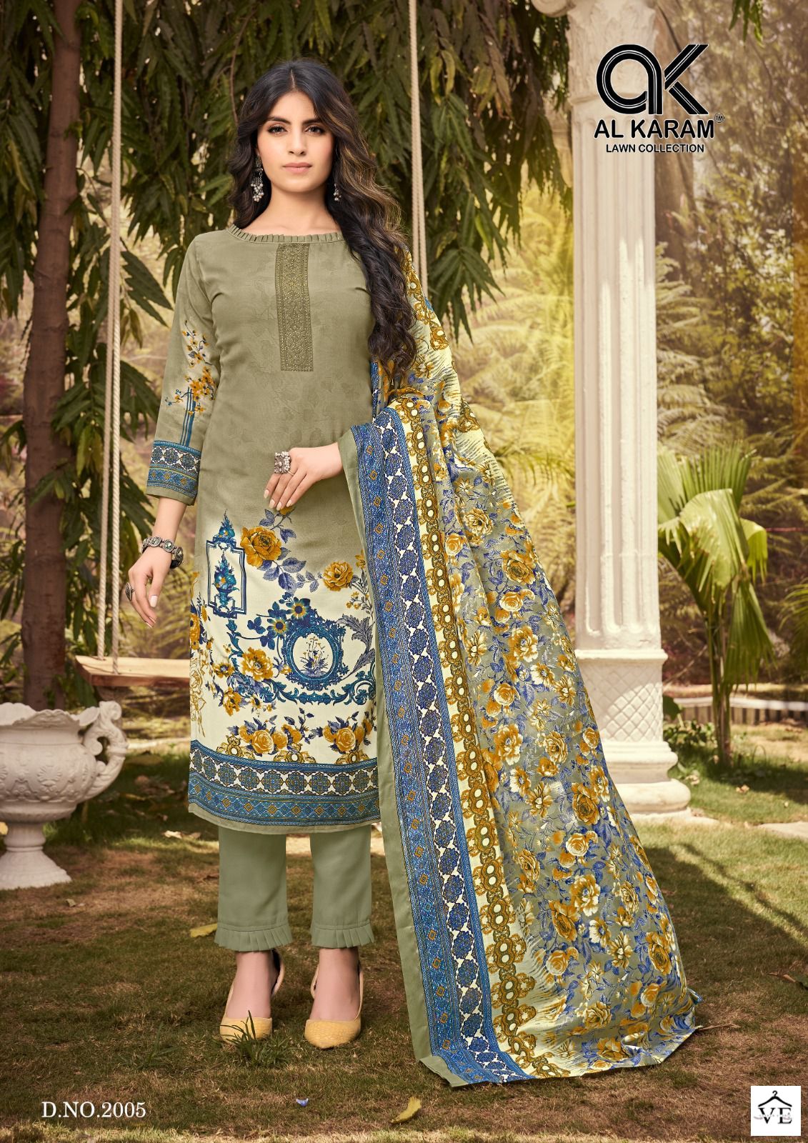Al Karam Jasmine Vol 2 Pure Soft Cotton Wholesale Pakistani Salwar Suit Catalog — Wholesale Salwar Suits, Alkaram wholesale from Surat - Gallery Image 5