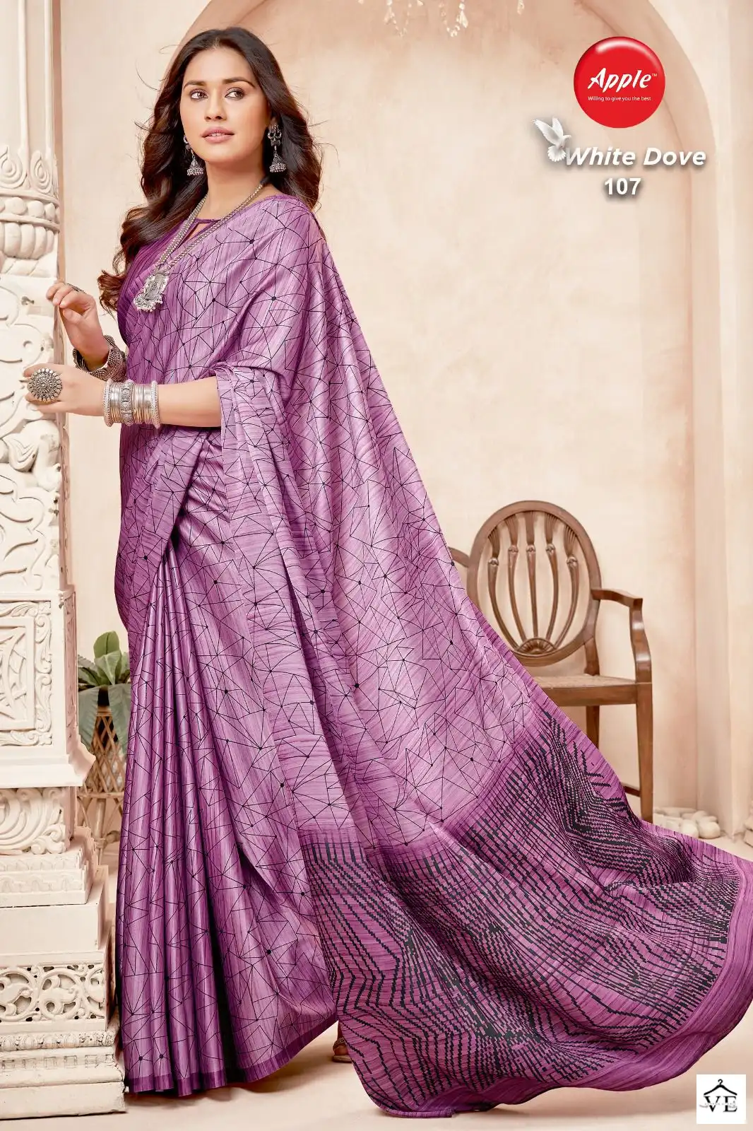 Apple White Dove Japan Crape Wholesale Saree Catalog — Wholesale Sarees, MPA wholesale from Surat - Gallery Image 7