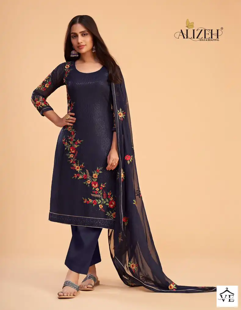 Alizeh Zaida Vol-12 Georgette Wholesale Designer Suits Catalog — Wholesale Salwar Suits, Alizeh wholesale from Surat - Gallery Image 3
