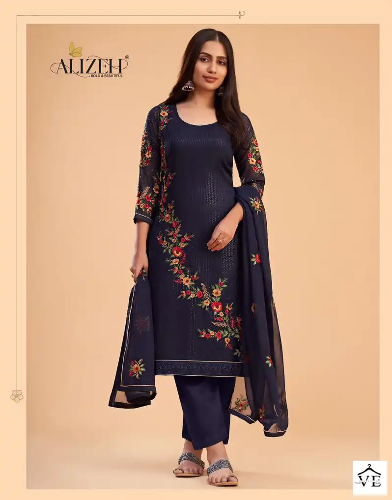 Alizeh Zaida Vol-12 Georgette Wholesale Designer Suits Catalog — Wholesale Salwar Suits, Alizeh wholesale from Surat - Gallery Image 4