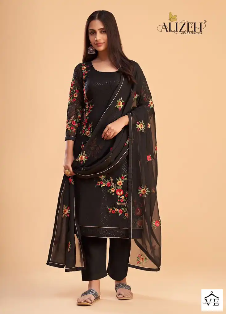 Alizeh Zaida Vol-12 Georgette Wholesale Designer Suits Catalog — Wholesale Salwar Suits, Alizeh wholesale from Surat - Gallery Image 5