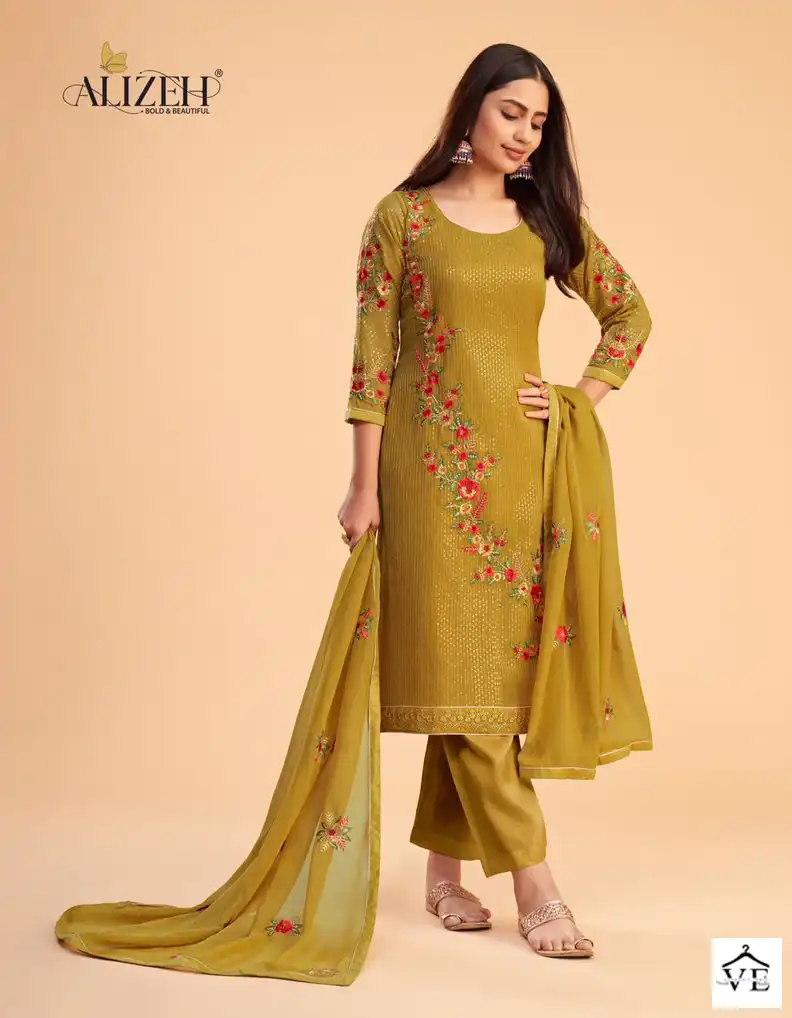 Alizeh Zaida Vol-12 Georgette Wholesale Designer Suits Catalog — Wholesale Salwar Suits, Alizeh wholesale from Surat - Gallery Image 7