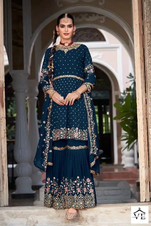 Your Choice Zaraa-13 Blooming Georgette Wholesale Peplum Salwar Suit Catalog — Wholesale Salwar Suits, MPA wholesale from Surat - Gallery Image 3