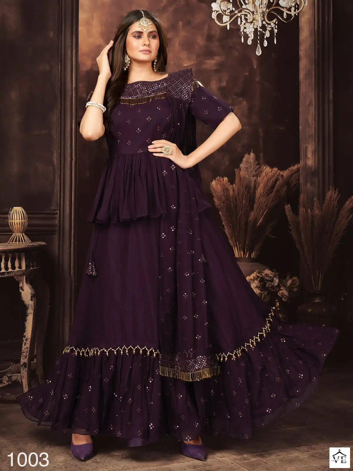 Anjani Art Couture Collection Vol 1 Georgette And Chinnon Wholesale Ready To Wear Suits Catalog — Wholesale Salwar Suits, MPA wholesale from Surat - Gallery Image 4