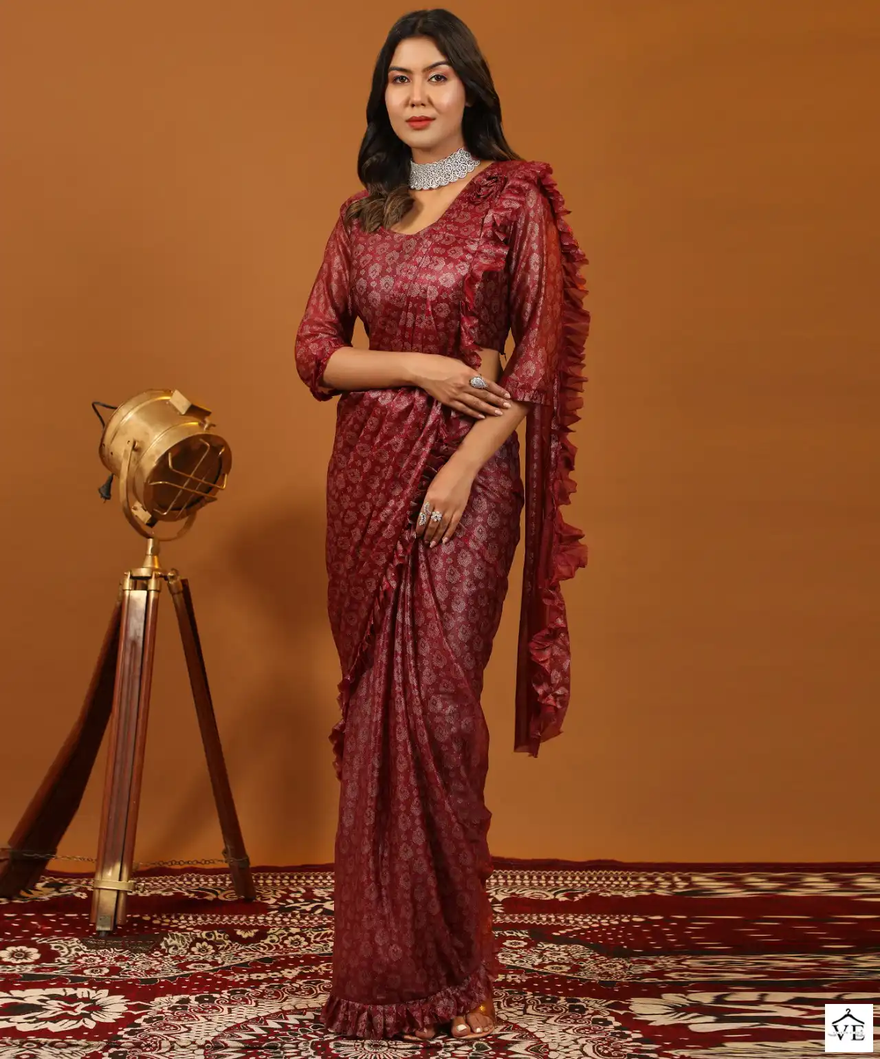 Amoha 101012 Fancy Fabric Wholesale Ready To Wear Saree Catalog