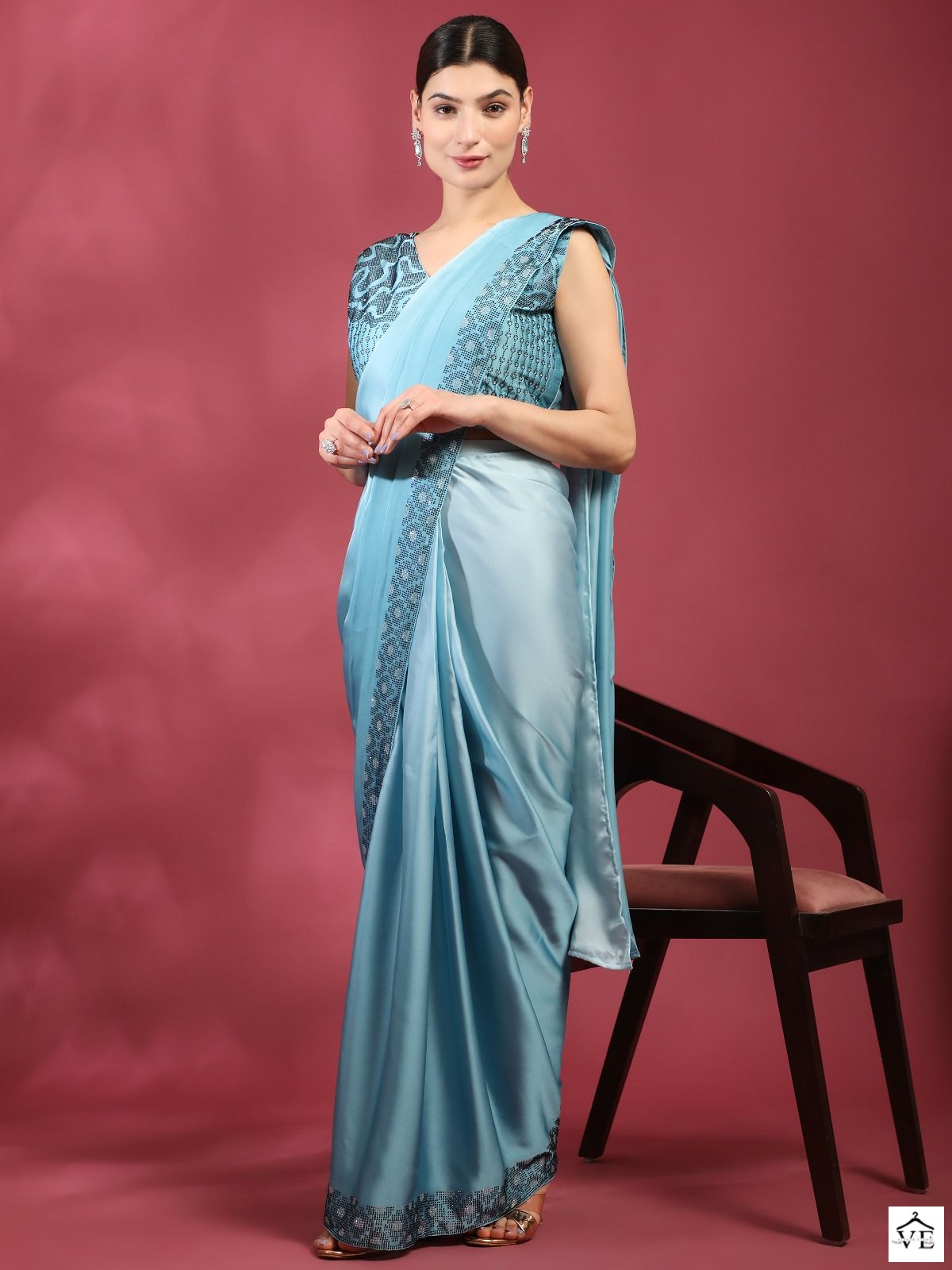 Amoha 1073 Ombre Satin Georgette Wholesale Readymade Sarees Catalog