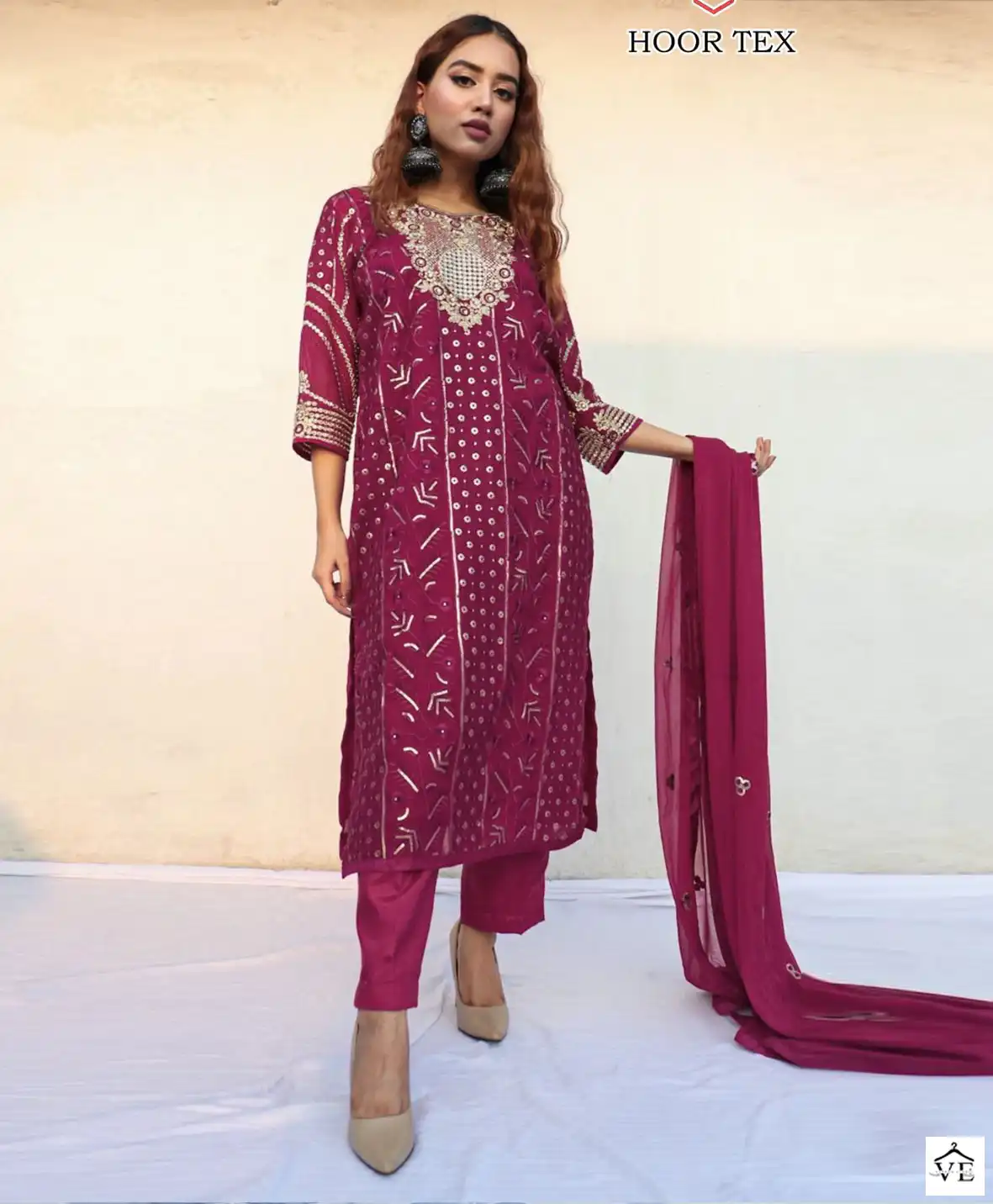 Hoor Tex 23010 Faux Georgette Wholesale Pakistani Suit — Wholesale Salwar Suits, MPA wholesale from Surat — view 1