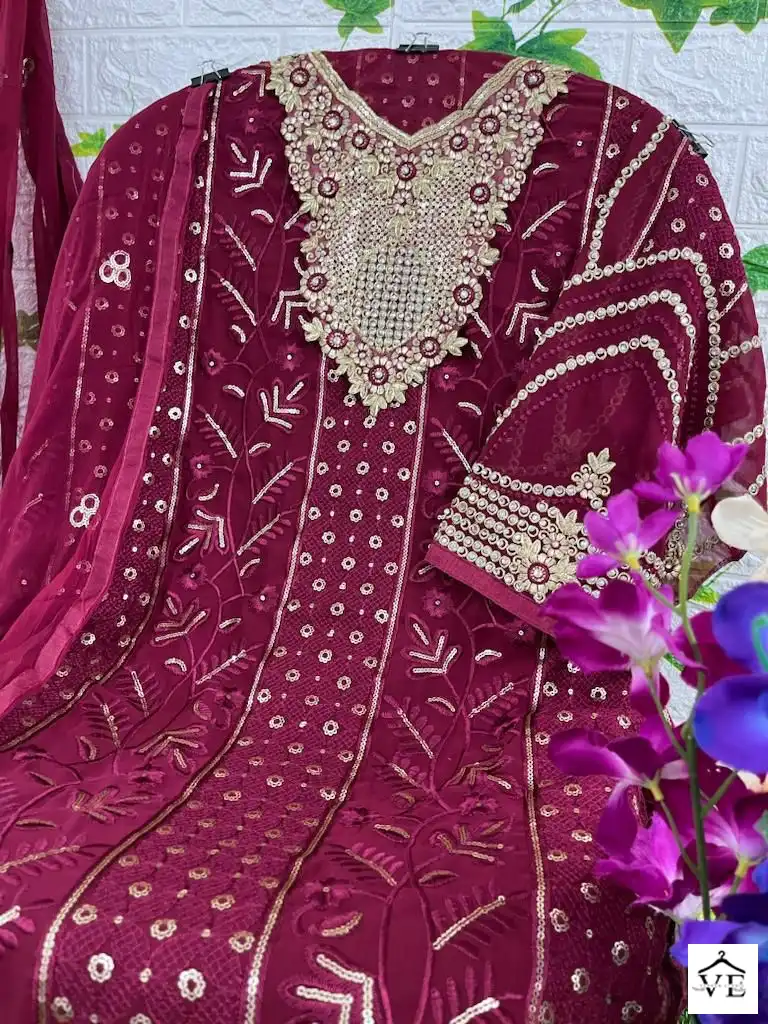 Hoor Tex 23010 Faux Georgette Wholesale Pakistani Suit — Wholesale Salwar Suits, MPA wholesale from Surat - Gallery Image 2