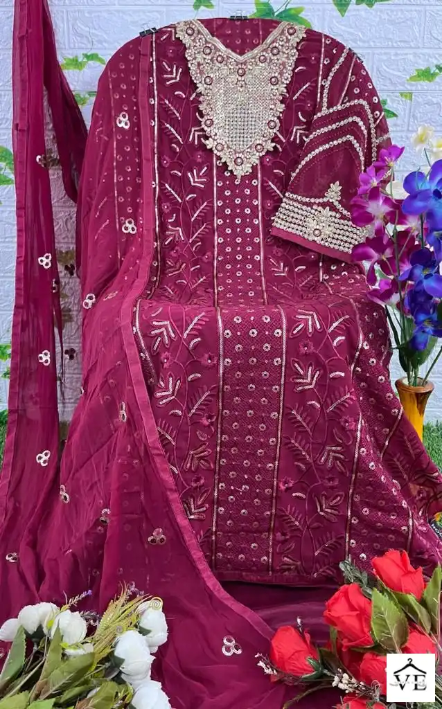 Hoor Tex 23010 Faux Georgette Wholesale Pakistani Suit — Wholesale Salwar Suits, MPA wholesale from Surat - Gallery Image 3