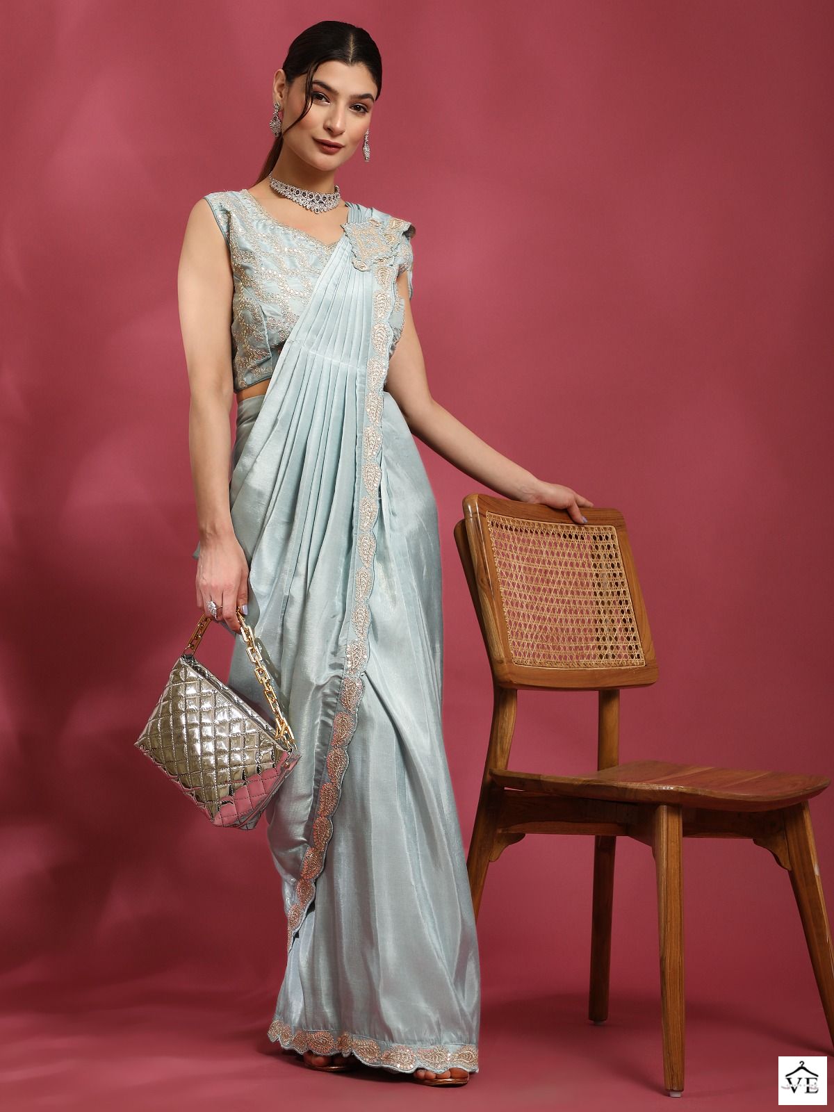 Vardan Ethnic 243 Silk Satin Wholesale Readymade Sarees Catalog - Image 2