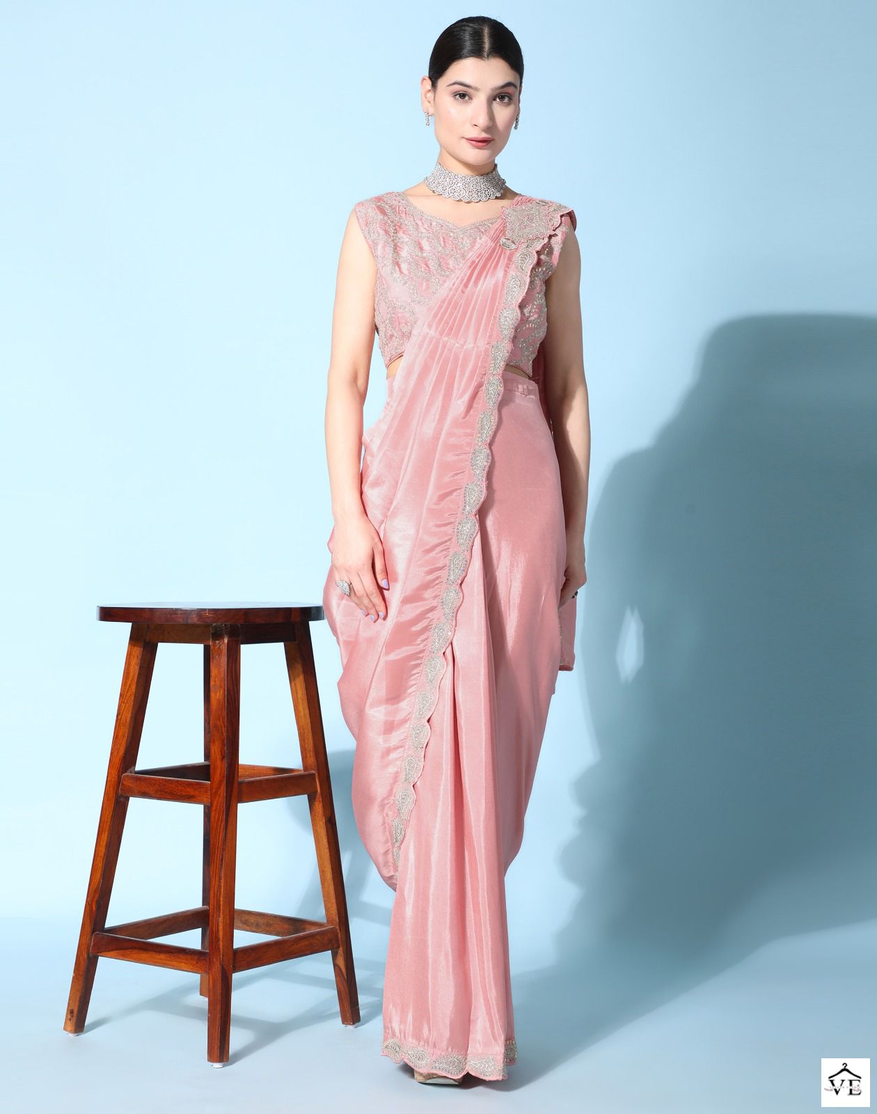 Vardan Ethnic 243 Silk Satin Wholesale Readymade Sarees Catalog - Image 3