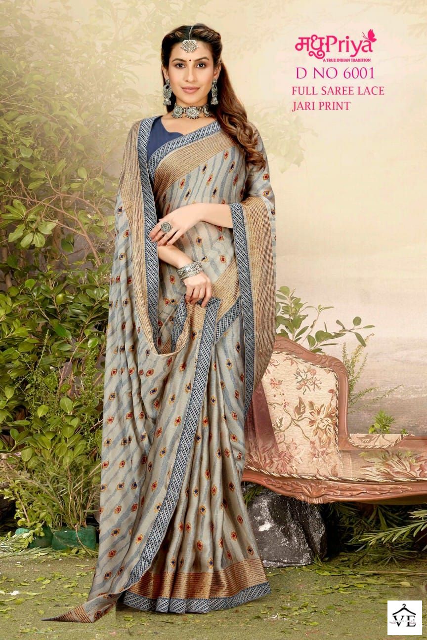 Madhupriya D No 6001 P C Moss Chiffon Wholesale Sarees Catalog — Wholesale Sarees, MPA wholesale from Surat - Gallery Image 3