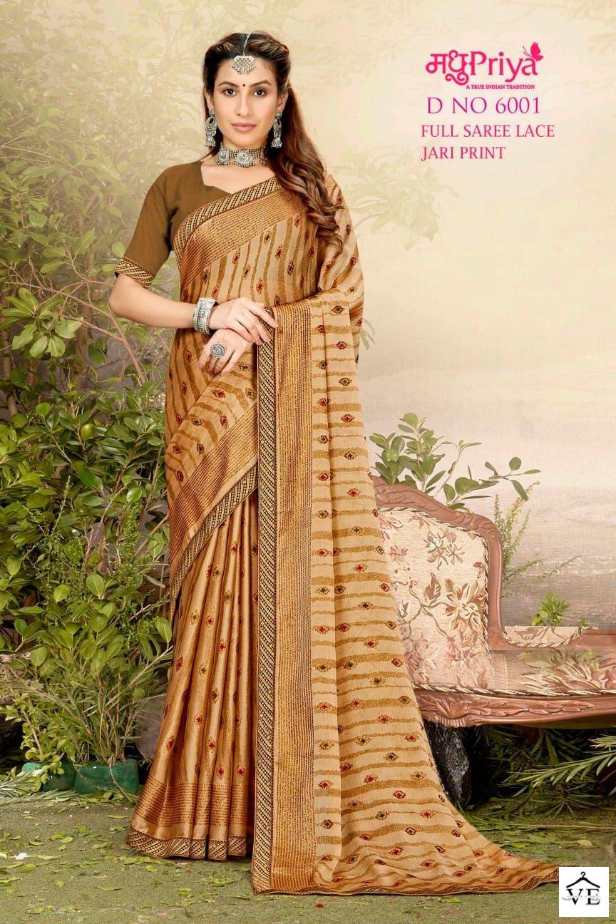Madhupriya D No 6001 P C Moss Chiffon Wholesale Sarees Catalog — Wholesale Sarees, MPA wholesale from Surat - Gallery Image 7