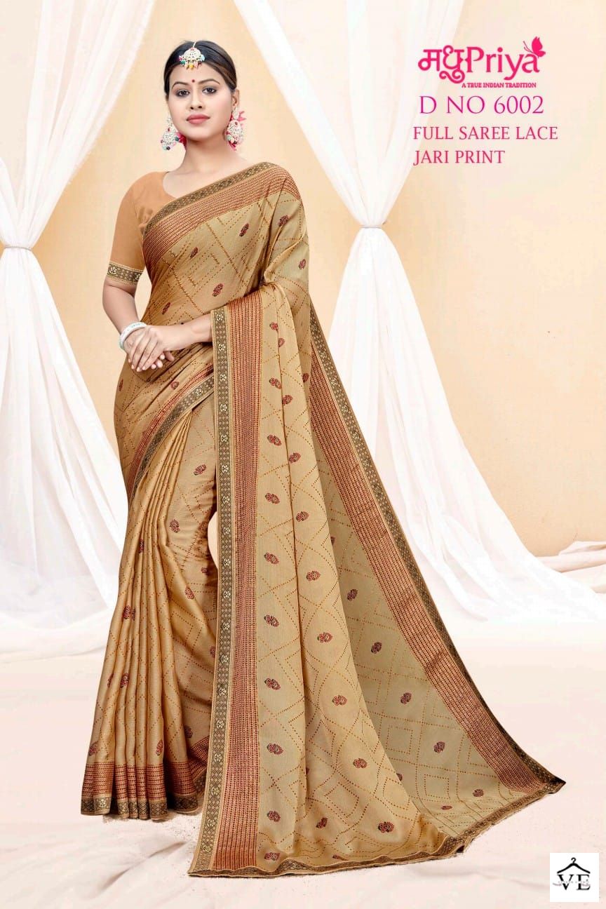 Madhupriya D No 6002 P C Moss Chiffon Wholesale Sarees Catalog — Wholesale Sarees, MPA wholesale from Surat — view 3